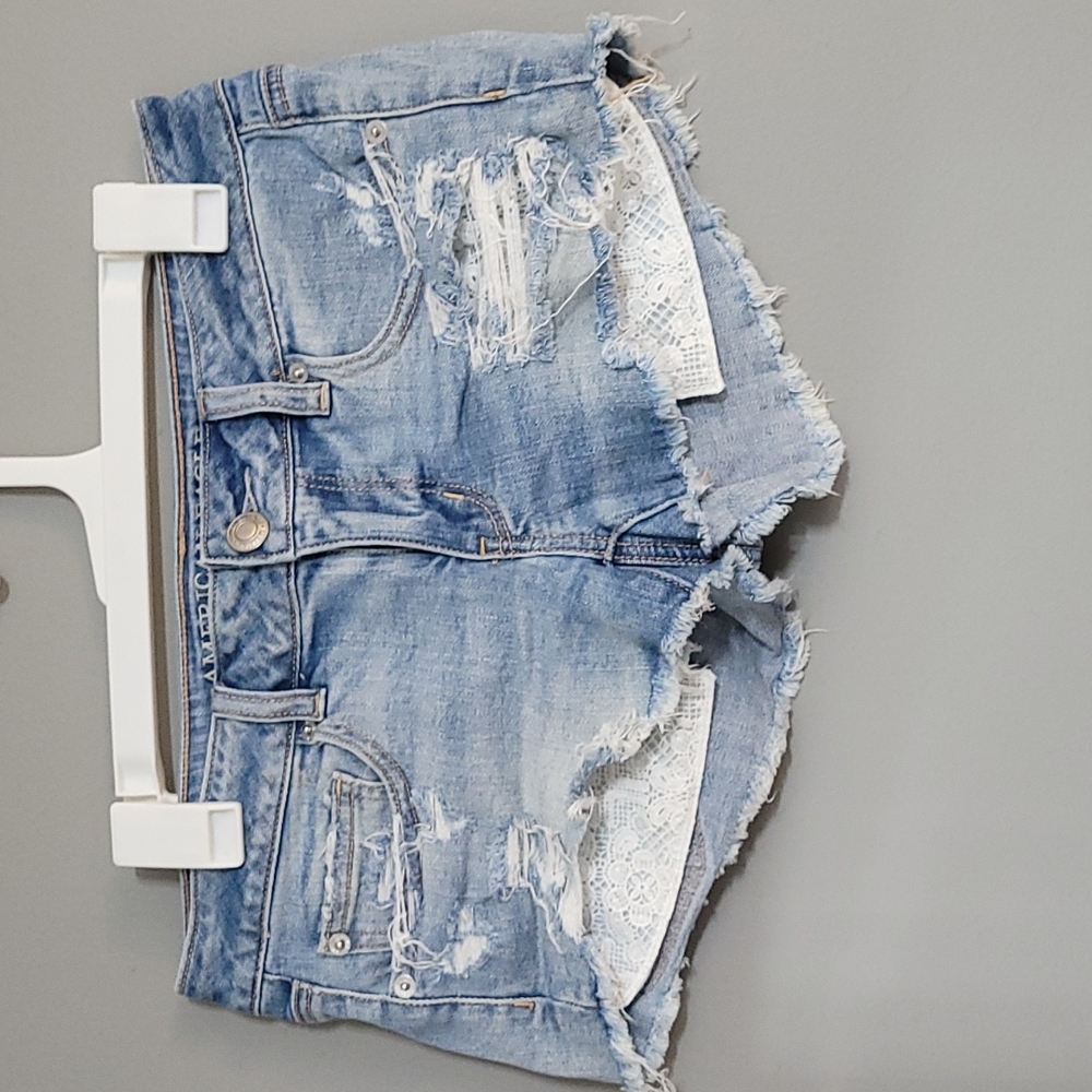 American Eagle Super Low Shortie Jean Shorts